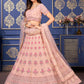 A Line Lehenga Georgette Peach Embroidered Lehenga Choli