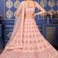 A Line Lehenga Georgette Peach Embroidered Lehenga Choli