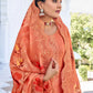 Salwar Suit Georgette Peach Embroidered Salwar Kameez