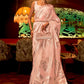 Trendy Saree Handloom Silk Peach Weaving Saree