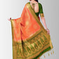 Trendy Saree Kanjivaram Silk Peach Zari Saree