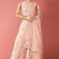 A Line Lehenga Net Peach Embroidered Lehenga Choli