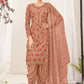 Salwar Suit Net Peach Embroidered Salwar Kameez
