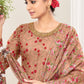 Salwar Suit Net Peach Embroidered Salwar Kameez