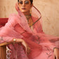 Classic Net Organza Peach Print Saree