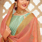 Classic Cotton Peach Khatli Work Saree