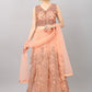 Lehenga Choli Net Peach Embroidered Lehenga Choli