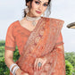 Trendy Saree Net Peach Diamond Saree