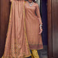 Salwar Suit Pashmina Peach Digital Print Salwar Kameez