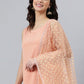 Salwar Suit Crepe Silk Peach Plain Salwar Kameez