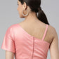 Designer Blouse Satin Peach Plain Blouse