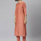 Salwar Suit Poly Silk Peach Plain Salwar Kameez