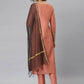 Salwar Suit Poly Silk Peach Plain Salwar Kameez