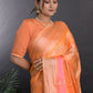 Trendy Saree Satin Peach Print Saree