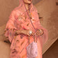 Classic Net Organza Peach Print Saree