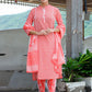 Salwar Suit Cotton Peach Print Salwar Kameez