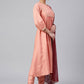 Salwar Suit Poly Silk Peach Sequins Salwar Kameez