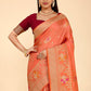Classic Silk Peach Weaving Saree