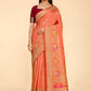 Classic Silk Peach Weaving Saree