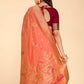 Classic Silk Peach Weaving Saree