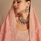 Straight Salwar Suit Silk Peach Embroidered Salwar Kameez