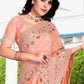 Trendy Saree Crepe Silk Peach Embroidered Saree