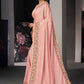 Trendy Saree Satin Silk Peach Embroidered Saree