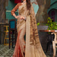 Classic Silk Peach Print Saree