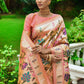 Classic Silk Peach Woven Saree