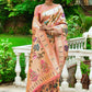 Classic Silk Peach Woven Saree