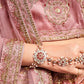 A Line Lehenga Silk Peach Diamond Lehenga Choli