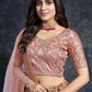 A Line Lehenga Silk Peach Diamond Lehenga Choli