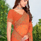 Traditional Saree Georgette Peach Embroidered Saree