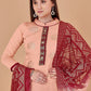 Trendy Suit Banarasi Silk Peach Booti Salwar Kameez