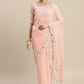 Trendy Saree Georgette Peach Embroidered Saree