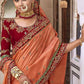 Trendy Saree Silk Viscose Peach Diamond Saree