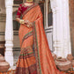 Trendy Saree Silk Viscose Peach Diamond Saree