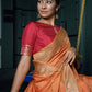 Trendy Saree Banarasi Silk Peach Weaving Saree