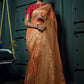 Trendy Saree Banarasi Silk Peach Weaving Saree