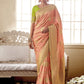 Contemporary Silk Peach Embroidered Saree