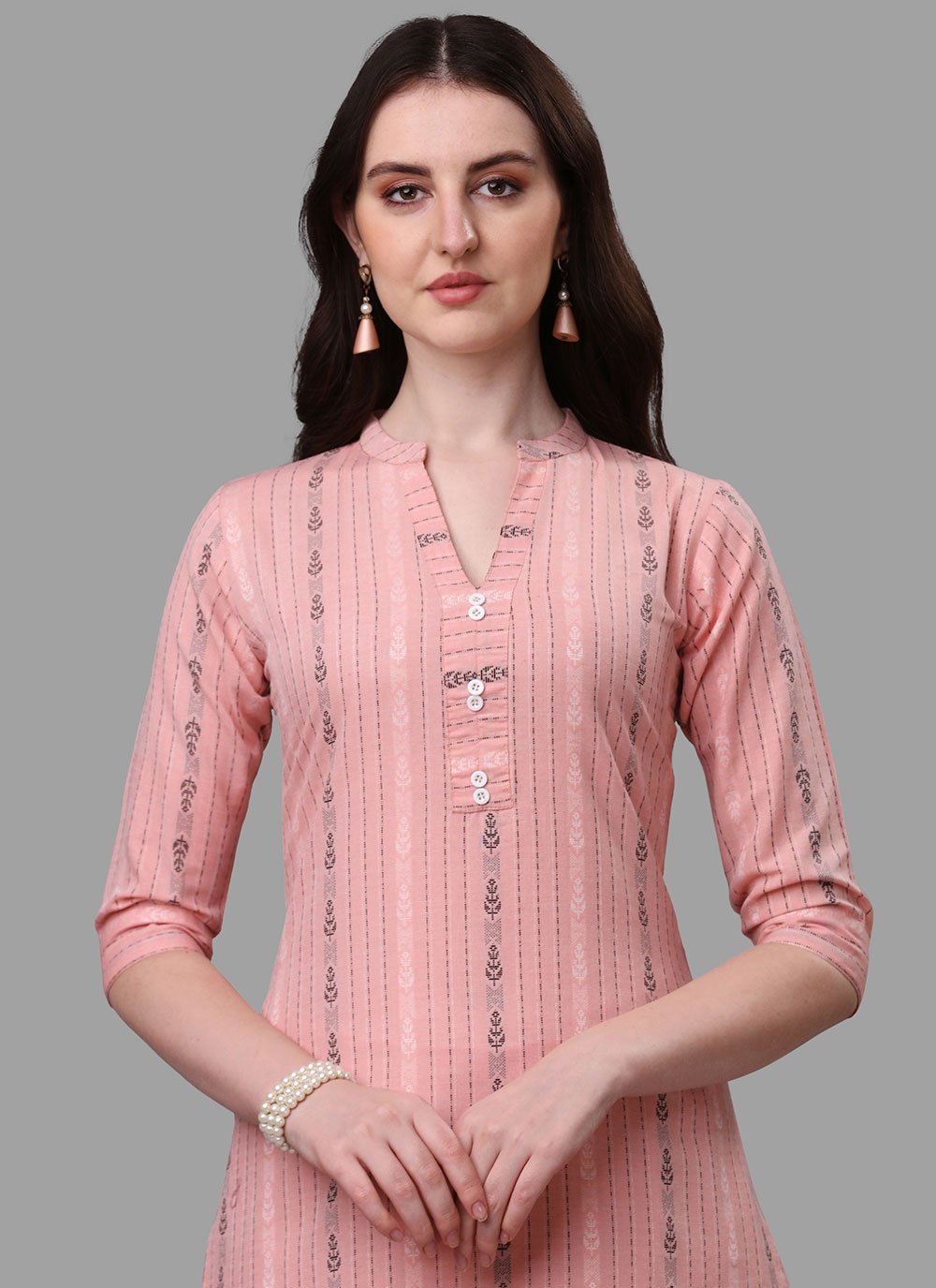 Salwar Suit Cotton Peach Weaving Salwar Kameez