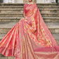 Contemporary Organza Peach Weaving Saree