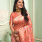 Classic Silk Peach Weaving Saree