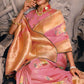 Contemporary Silk Tissue Peach Weaving Saree