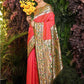 Designer Banarasi Silk Peach Woven Saree
