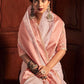 Classic Organza Peach Lace Saree