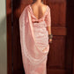 Classic Organza Peach Lace Saree