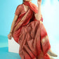 Classic Tussar Silk Peach Woven Saree