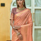 Classic Cotton Peach Woven Saree