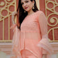 Salwar Suit Faux Georgette Peach Embroidered Salwar Kameez